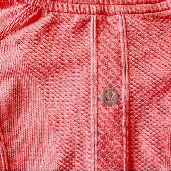 $88 LULULEMON RUN SWIFTLY TECH HALF ZIP SHIRT TOP sz 4 PINK CORAL LONG SLEEVE - Picture 5 of 9